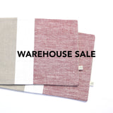 WAREHOUSE SALE 12x16 Chambray Colorblock Pillow Cover with Cream Stripe