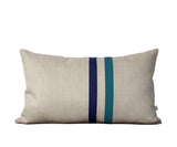Striped Pillow - Teal, Navy and Natural