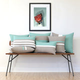 Aqua Horizon Line Pillow