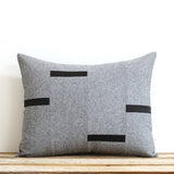 Interconnection Pillow - Black and Black Chambray