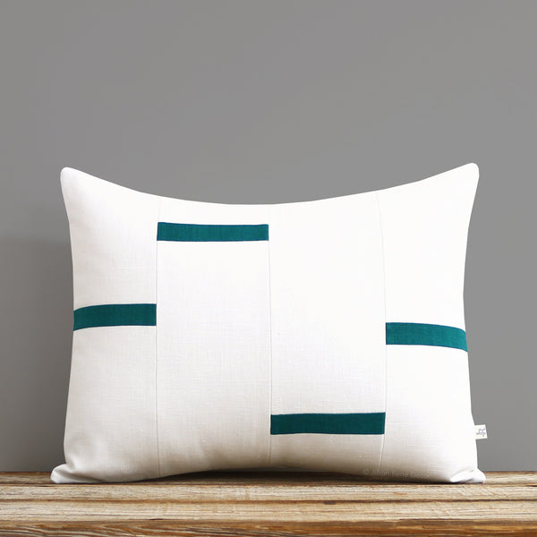Interconnection Pillow - Biscay Teal and Cream