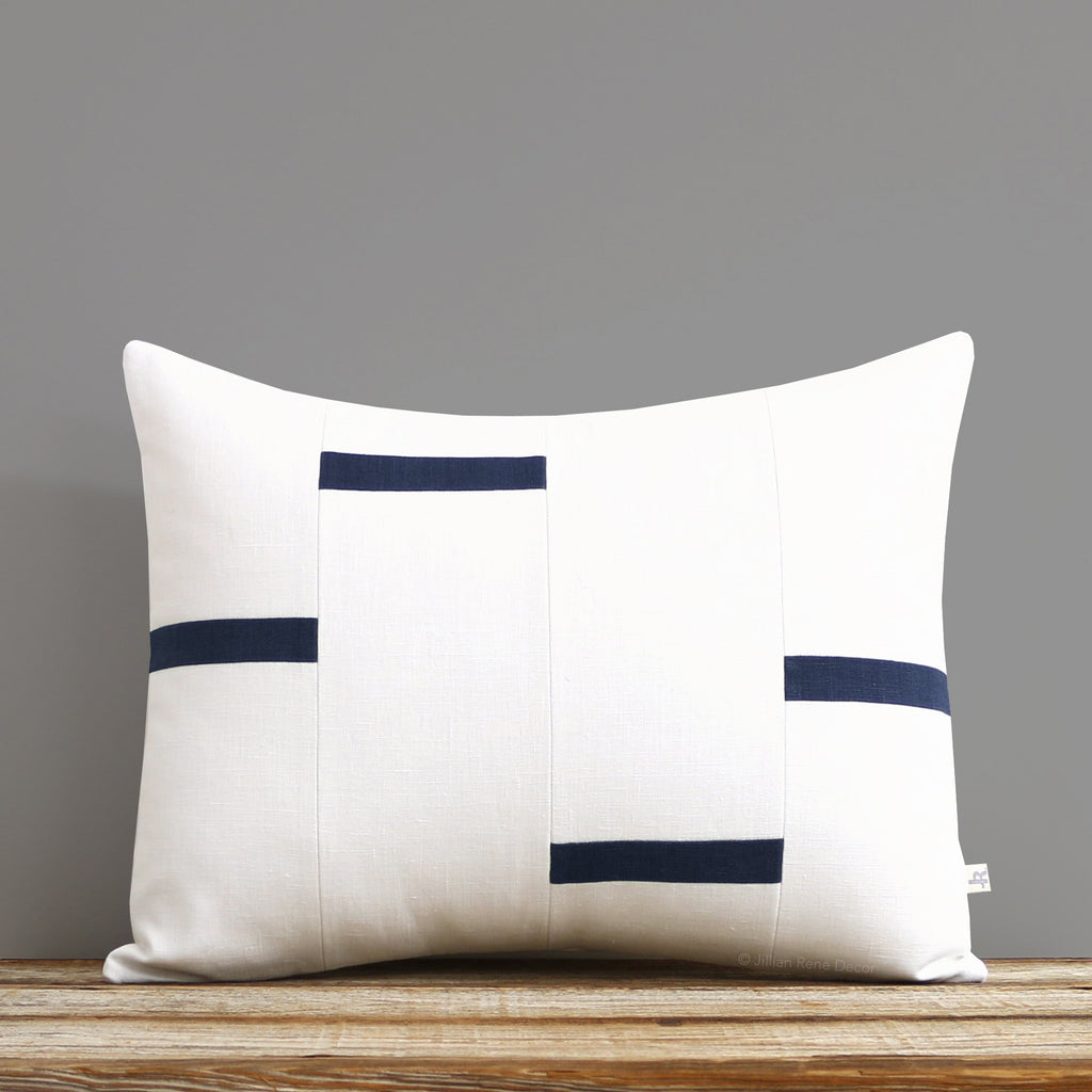 Interconnection Pillow - Navy and Cream