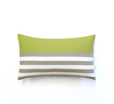 Breton Stripe Lumbar Pillow - Natural, Cream and Linden