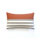 Breton Stripe Lumbar Pillow - Natural, Cream and Sienna