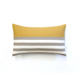 Breton Stripe Lumbar Pillow - Natural, Cream and Squash Yellow