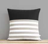 Breton Stripe Pillow - Amethyst, Cream and Natural