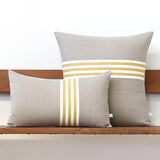 Banded Stripe Pillow - Yellow, Cream and Natural