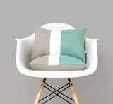 Aqua Colorblock Pillow Cover