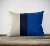 Cobalt Colorblock Pillow