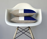 Colorblock Pillow - Cobalt/Cream/Natural