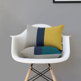 Colorblock Pillow - Teal, Navy and Natural