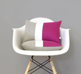 Sangria Colorblock Pillow with Cream Stripe