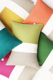 Biscay Bay Colorblock Pillow with Cream Stripe