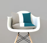 Colorblock Pillow - Teal/Cream/Natural