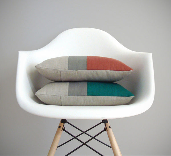 Colorblock Pillow - Sienna or Biscay Bay