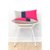 Colorblock Pillow - Hot Pink/Navy/Natural