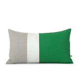 Colorblock Pillow - Kelly/Cream/Natural