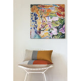 Striped Pillow - Marigold, Stone Grey and Natural Linen