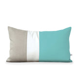 Colorblock Pillow - Mint/Cream/Natural