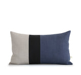 Colorblock Pillow - Navy/Black/Natural