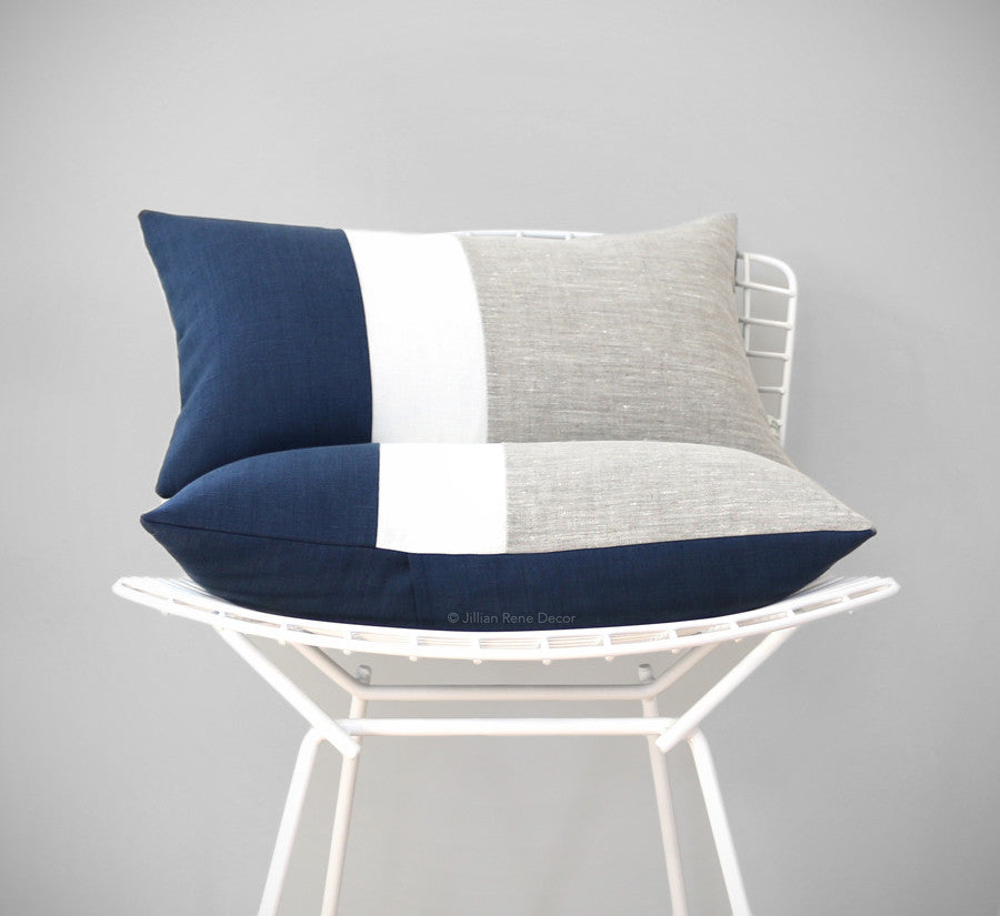 Nautical Chambray Colorblock Pillow