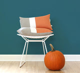 Colorblock Pillow - Pumpkin Orange, Cream and Natural