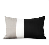 Black and Cream Colorblock Pillow (14x35)