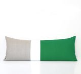 Lumbar Colorblock Pillow Cover - Kelly Green