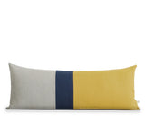 Colorblock Pillow - Mustard, Navy and Natural