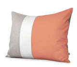 Colorblock Pillow - Cantaloupe/Cream/Natural