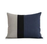 Colorblock Pillow - Navy/Black/Natural