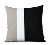 Black and Cream Colorblock Pillow (14x35)