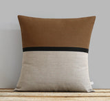 Horizon Line Pillow - Caramel, Black and Natural