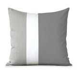 Colorblock Pillow - Grey/Cream/Natural