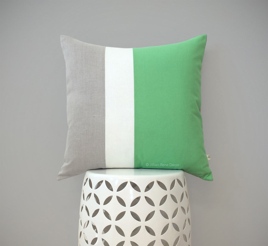 Colorblock Pillow - Jadeite/Cream/Natural