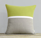 Horizon Line Pillow - Linden, Cream and Natural