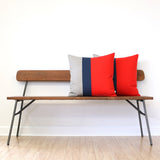 Colorblock Pillow - Poppy/Navy/Natural