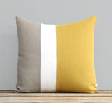 Colorblock Pillow Covers - Yellow, Hot Pink or Orange