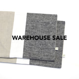 WAREHOUSE SALE 12x16 Chambray Colorblock Pillow Cover with Cream Stripe