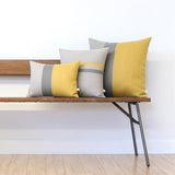 Colorblock and Striped Pillow Set of 3 - Squash Yellow