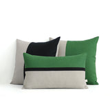 Two Tone Colorblock Pillow - Natural and Meadow