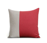 Two Tone Colorblock Pillow - Natural and Marsala