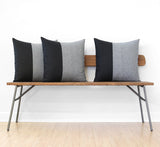 Black Chambray Colorblock Pillow