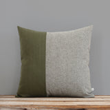 Olive Chambray Colorblock Pillow