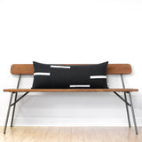 Interconnection Pillow - Black and Cream Dashes