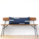 Interconnection Pillow - Navy and Cream Dashes