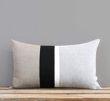 Chambray Striped Pillow - Black