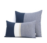 Navy Chambray Colorblock Pillow