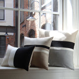 Chambray Striped Pillow - Black