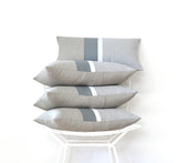 Chambray Striped Pillow - Grey
